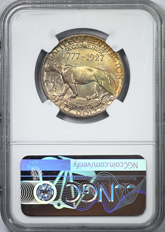 1927 Vermont Classic Commemorative Half Dollar 50C NGC MS67 - TONED!