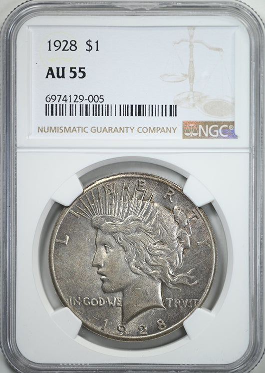 1928 Peace Dollar $1 NGC AU55