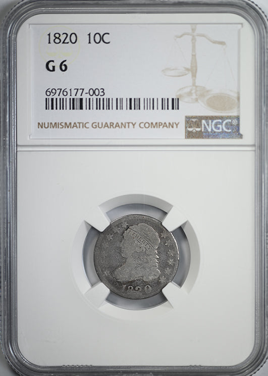 1820 Capped Bust Dime 10C NGC G6 - Lowball
