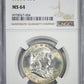 1950-D Franklin Half Dollar 50C NGC MS64 - IRIDESCENT TONED! Obverse Slab