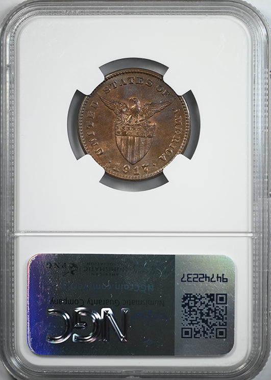 1917-S USA Philippines 1C Centavo NGC MS64BN