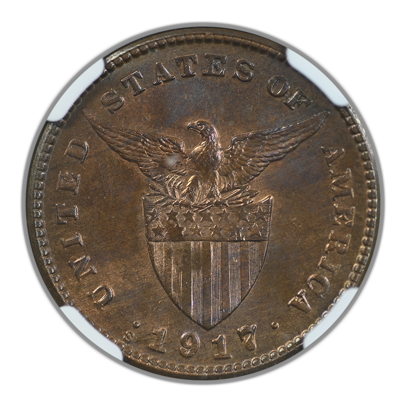 1917-S USA Philippines 1C Centavo NGC MS64BN
