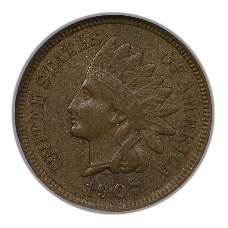 1907 Bronze Indian Head Cent 1C NGC Fatty AU50BN Obverse