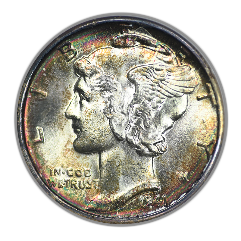 1941-D Mercury Dime 10C NGC Fatty MS66 - TONED!