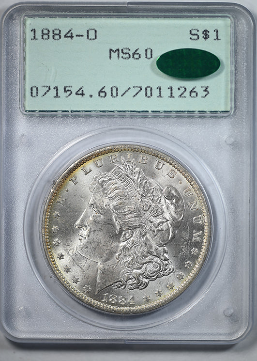 1884-O Morgan Dollar $1 PCGS Rattler MS60 CAC