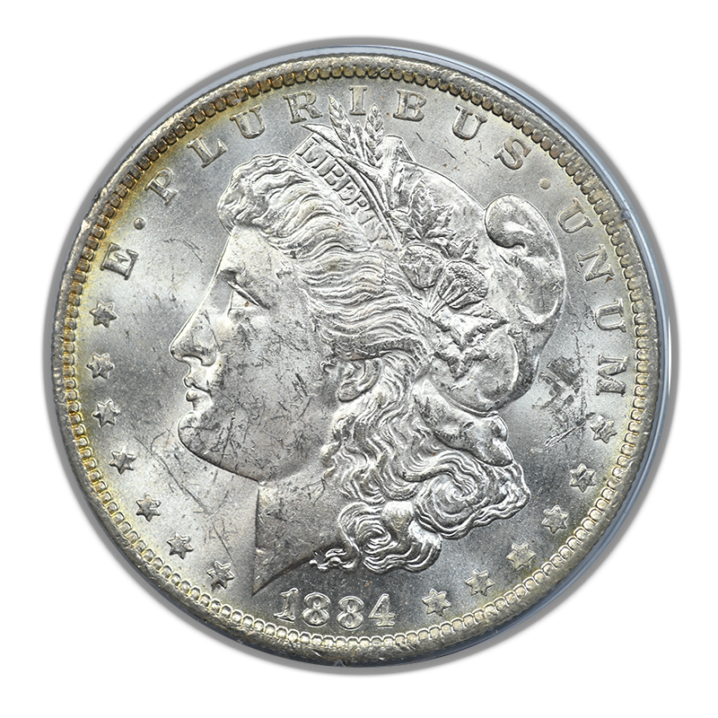 1884-O Morgan Dollar $1 PCGS Rattler MS60 CAC