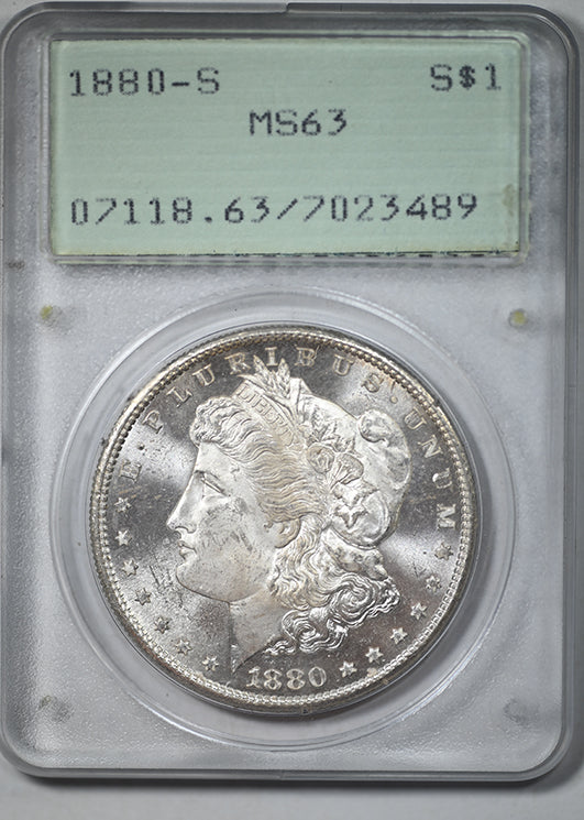 1880-S Morgan Dollar $1 PCGS Rattler MS63