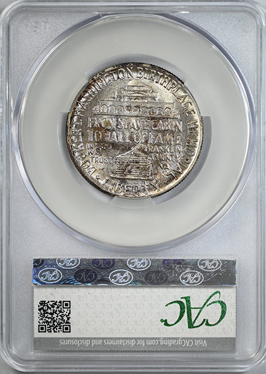 1946 Booker T. Washington Classic Commemorative Half Dollar 50C CAC MS67 - TONED!