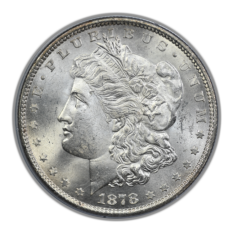 1878 7/8TF Morgan Dollar $1 PCGS Rattler MS63 CAC - Strong
