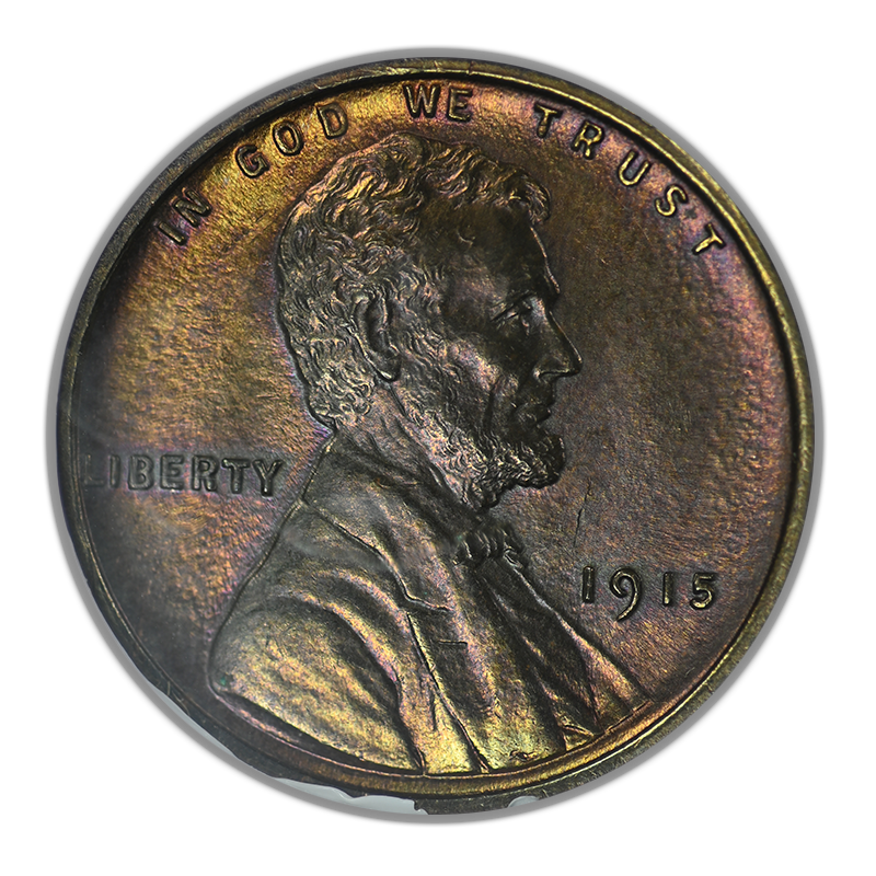 1915 Lincoln Wheat Cent 1C ANACS Soapbox MS64RB - TONED!