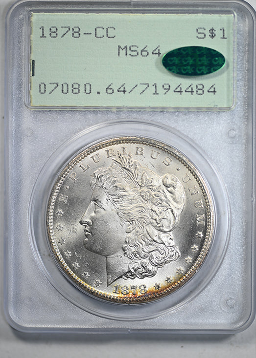1878-CC Morgan Dollar $1 PCGS Rattler MS64 CAC