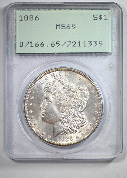 1886 Morgan Dollar $1 PCGS Rattler MS65