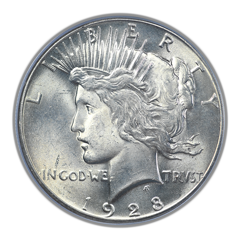 1928 Peace Dollar $1 PCGS AU58