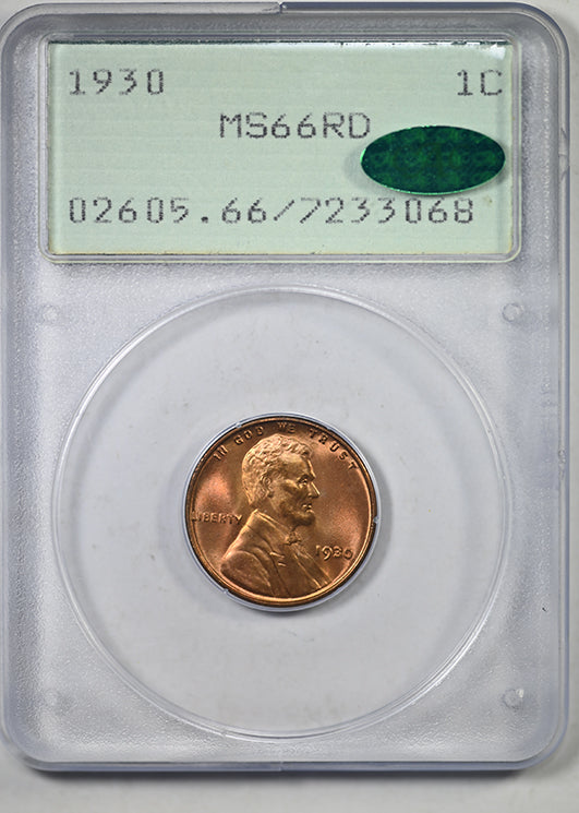 1930 Lincoln Wheat Cent 1C PCGS Rattler MS66RD CAC