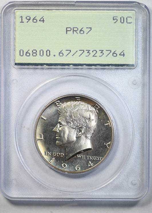 1964 Proof Kennedy Half Dollar 50C PCGS Rattler PR67