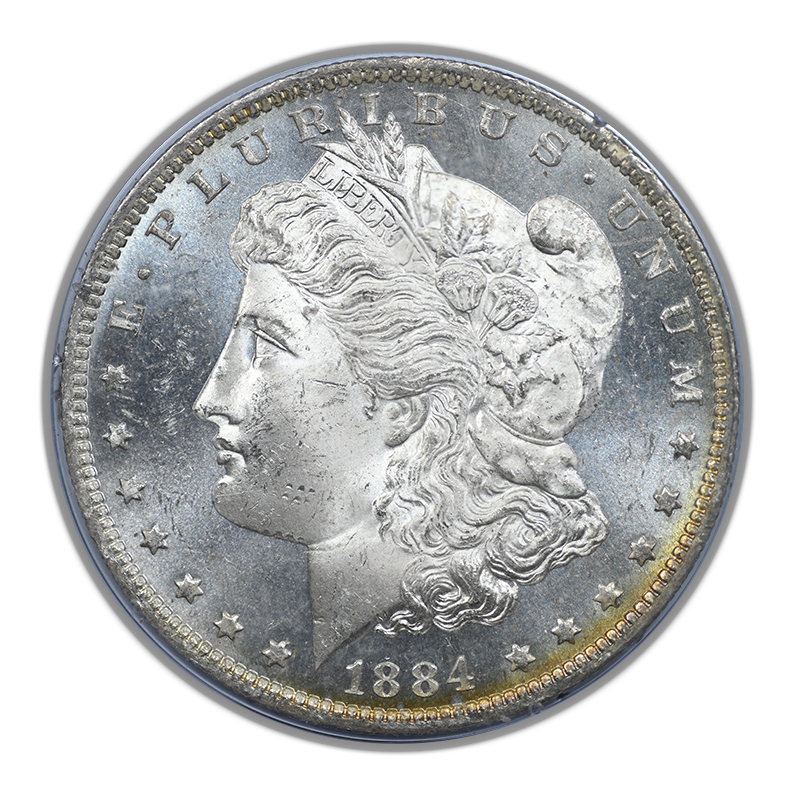 1884-O Morgan Dollar $1 PCGS Rattler MS63DMPL  - Deep Mirror Prooflike