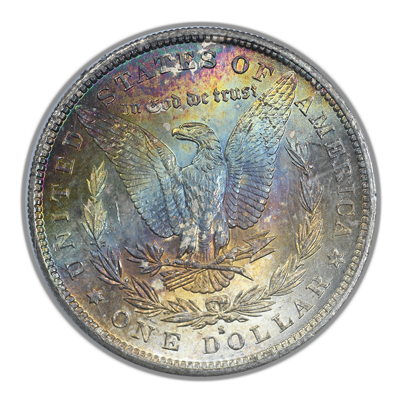 1879-S Morgan Dollar $1 PCGS Rattler MS64 CAC - REVERSE TONED! Reverse
