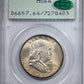 1950-D Franklin Half Dollar 50C PCGS Rattler MS64 CAC