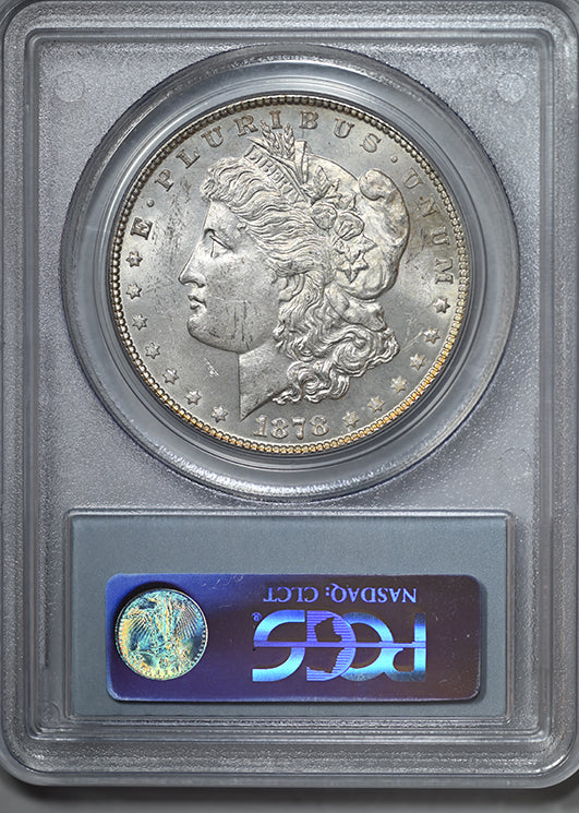 1878 7TF Reverse of 1878 Morgan Dollar $1 PCGS MS63 - TONED!