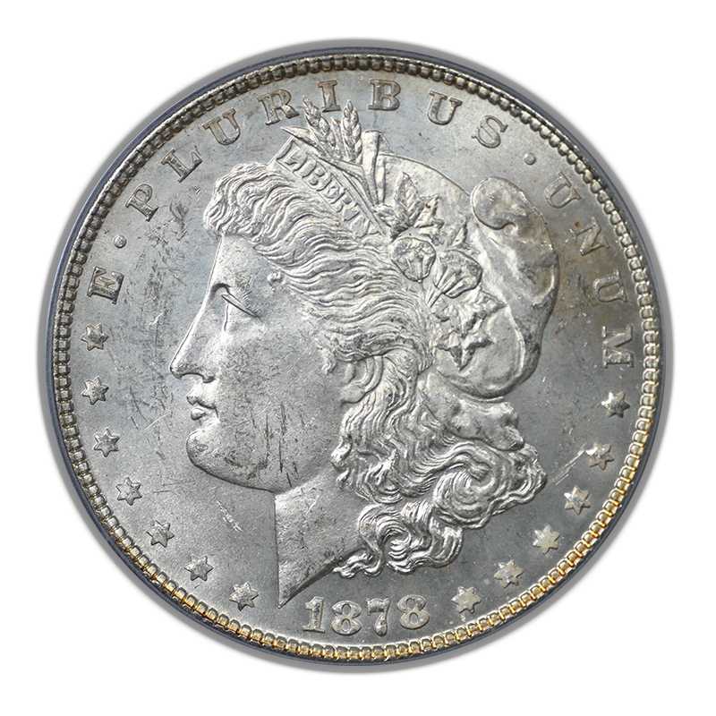 1878 7TF Reverse of 1878 Morgan Dollar $1 PCGS MS63 - TONED!