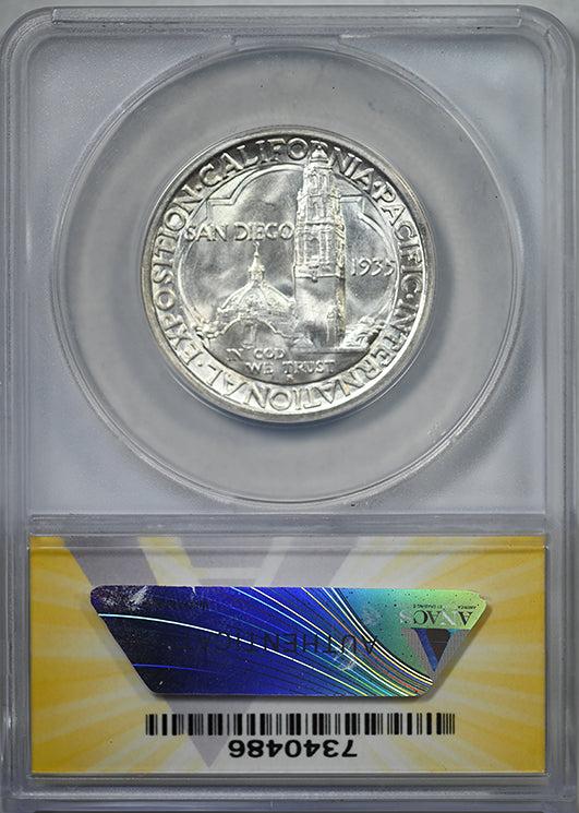 1935-S San Diego Classic Commemorative Half Dollar 50C ANACS MS64