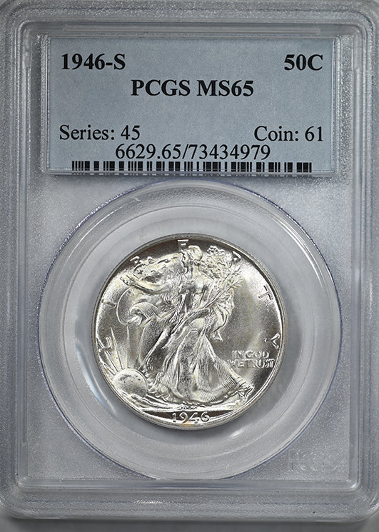1946-S Walking Liberty Half Dollar 50C PCGS MS65