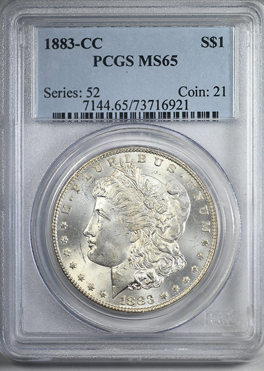 1883-CC Morgan Dollar $1 PCGS MS65