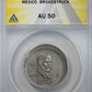 1986-Mo Mexico 500P Pesos ANACS AU50 Mint Error Broadstruck