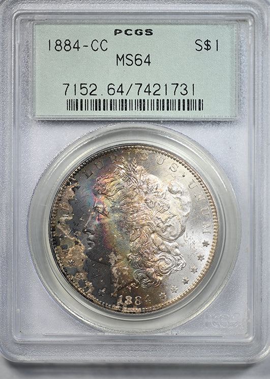 1884-CC Morgan Dollar $1 PCGS MS64 OGH - TONED!