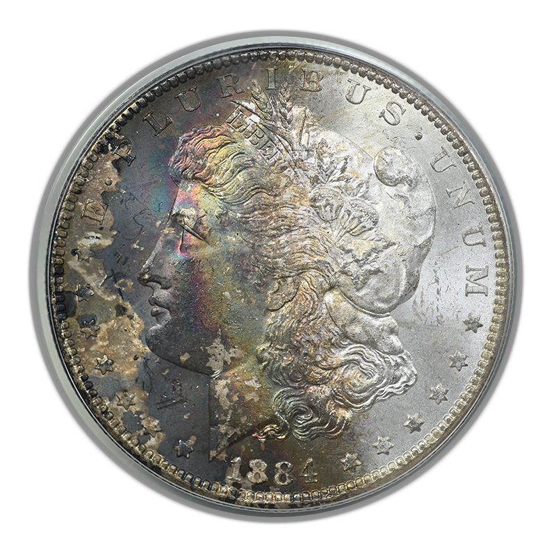 1884-CC Morgan Dollar $1 PCGS MS64 OGH - TONED!