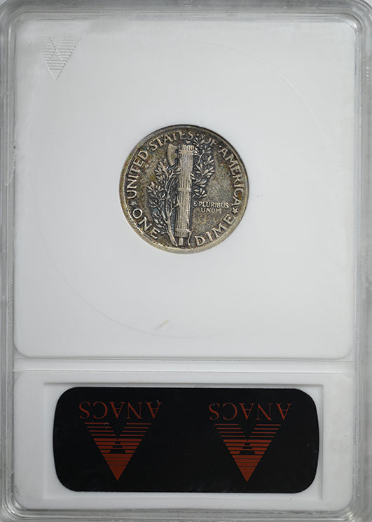 1921 Mercury Dime 10C ANACS Soapbox VF20 - TONED!