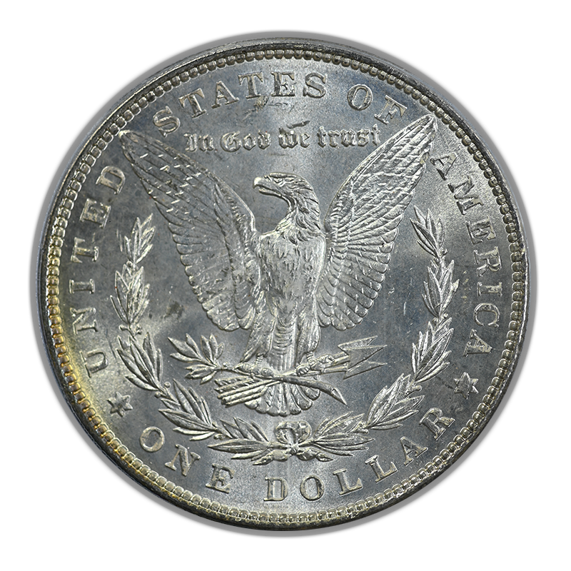 1886 Morgan Dollar $1 PCGS MS65 CAC OGH - TONED! Reverse