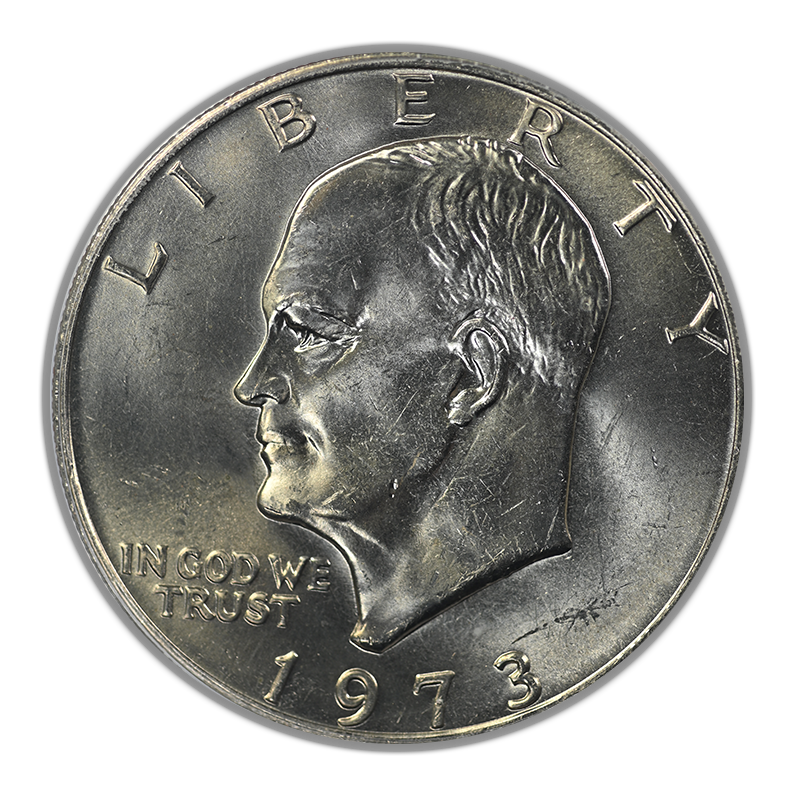 1973 Clad Eisenhower Ike Dollar $1 ANACS MS66