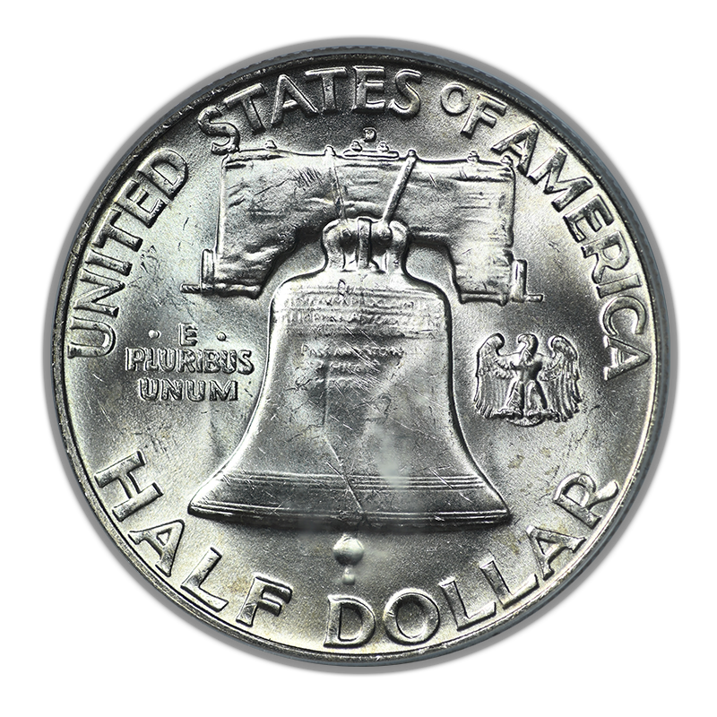1954-D Franklin Half Dollar 50C PCGS MS64FBL OGH - Full Bell Lines