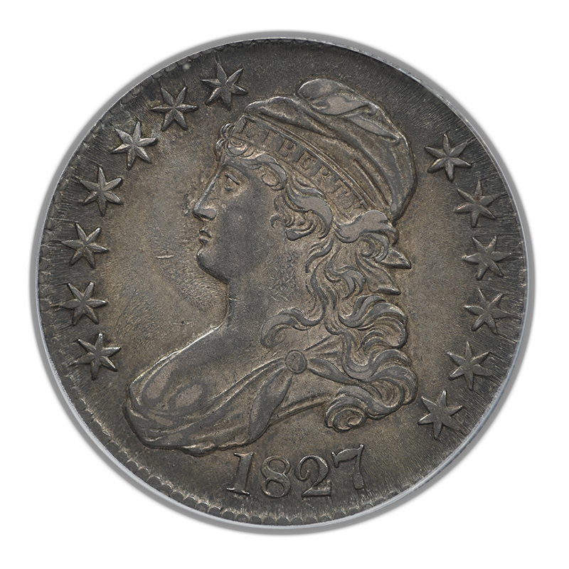 1827 Capped Bust Half Dollar 50C ANACS AU50 O-117