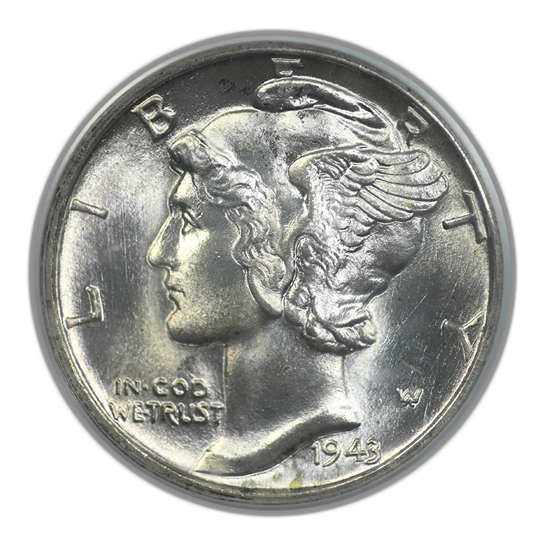1943-D Mercury Dime 10C PCGS MS67