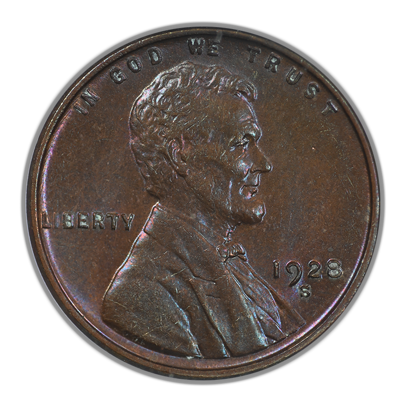 1928-S Lincoln Wheat Cent 1C ANACS MS63BN - TONED!