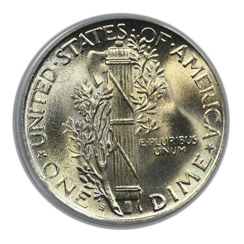 1945-S Mercury Dime 10C PCGS MS67 CAC - Micro S