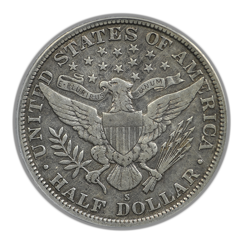 1915-S Barber Half Dollar 50C ANACS VF20