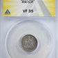 1855 Liberty Seated Dime 10C ANACS VF35 - Rim Clip Error