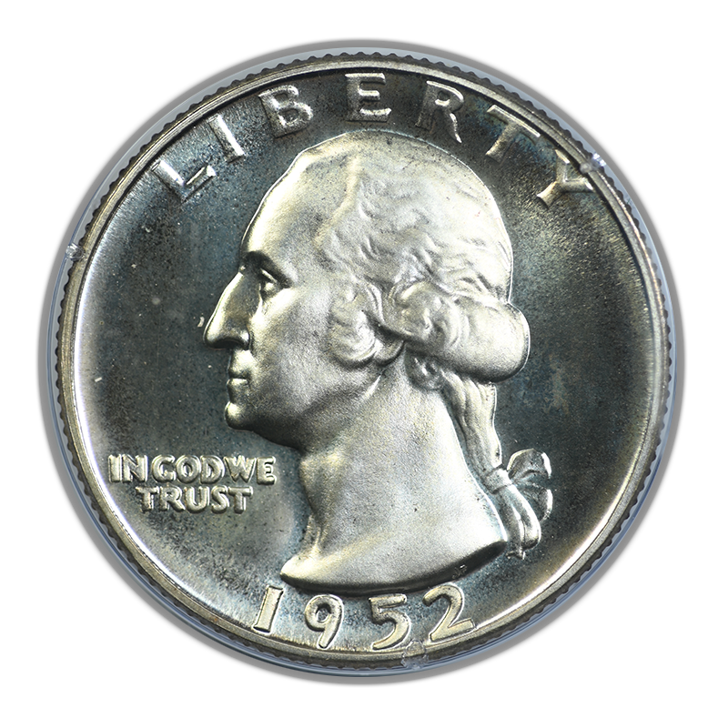 1952 Proof Washington Quarter 25C PCGS Rattler PR66