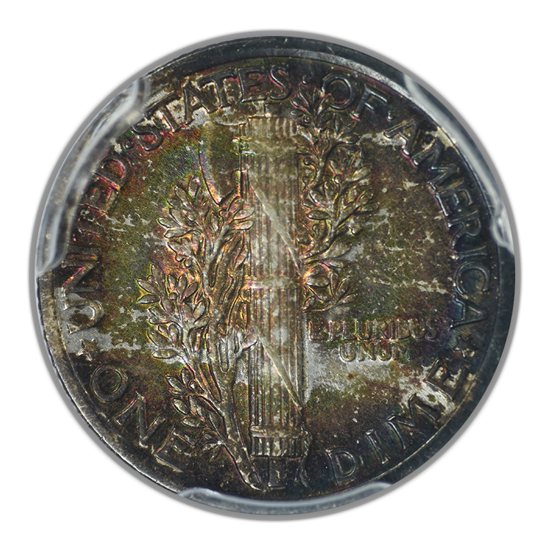 1919 Mercury Dime 10C PCGS AU50 CAC - TONED!