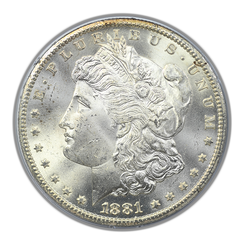 1881-CC Morgan Dollar $1 PCGS Rattler MS63 CAC