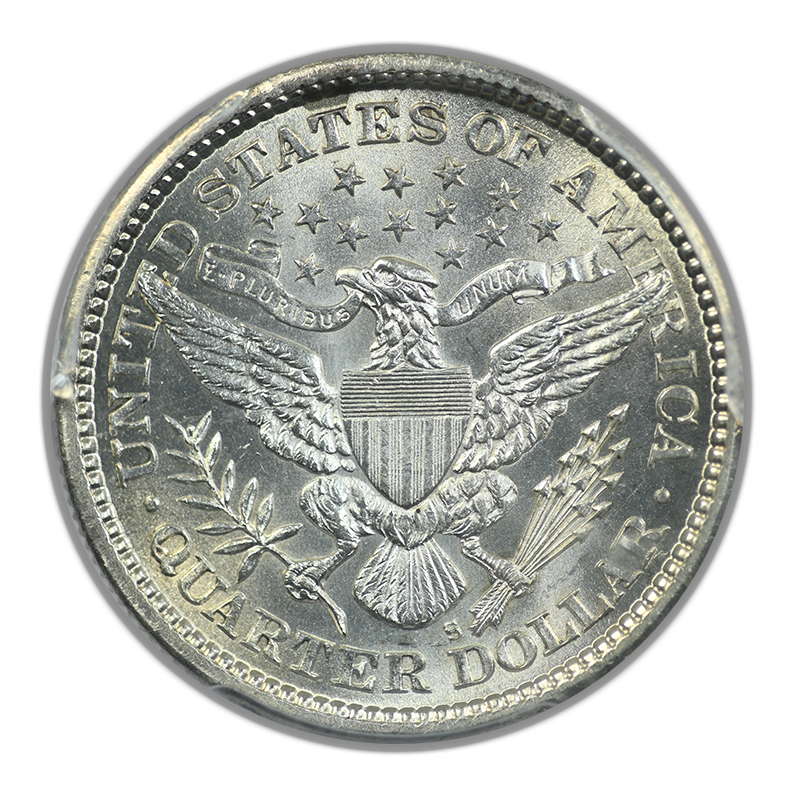 1895-S Barber Quarter 25C PCGS MS62