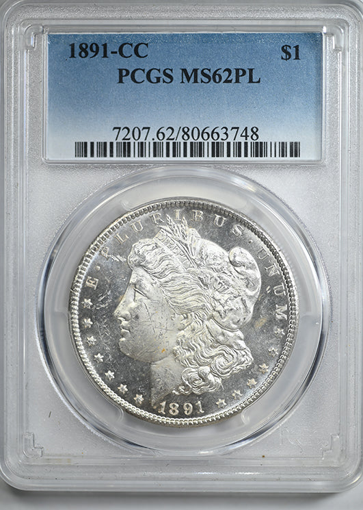 1891-CC Morgan Dollar $1 PCGS MS62PL - Prooflike