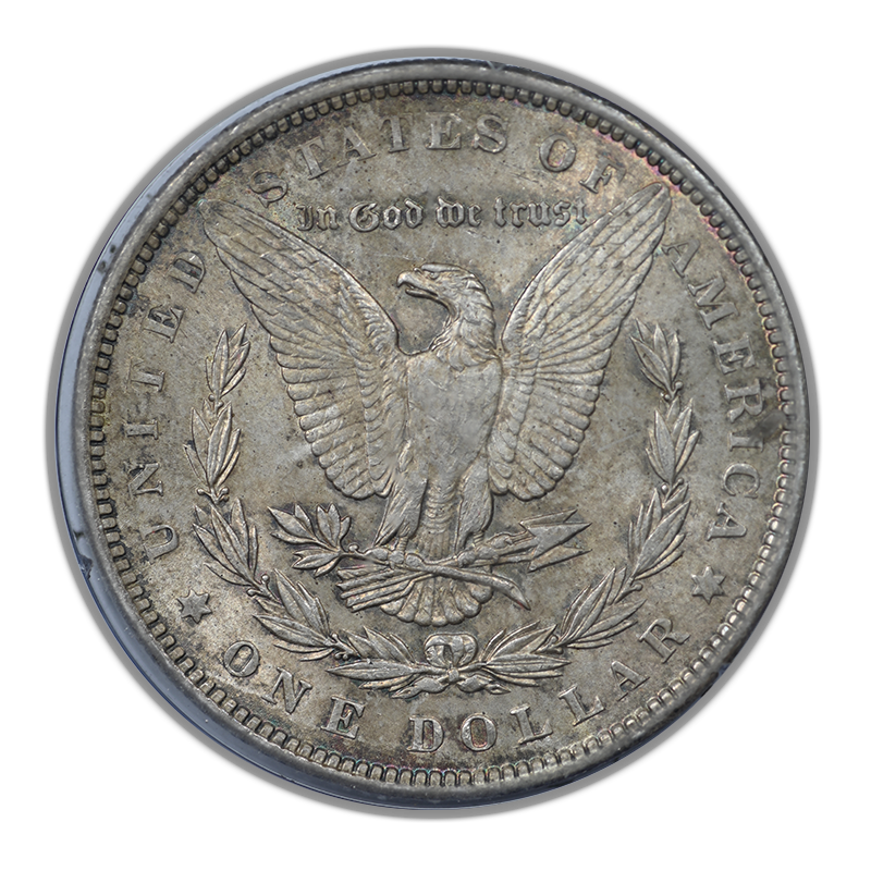 1889 Morgan Dollar $1 PCGS Rattler MS63 CAC - TONED