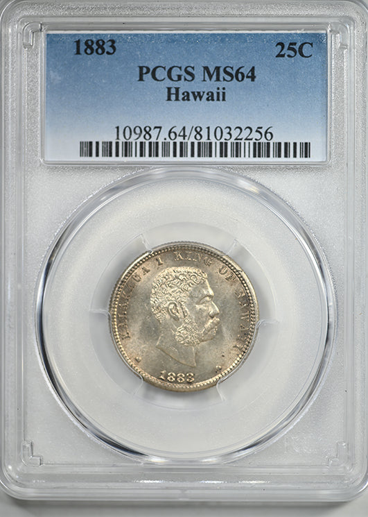 1883 Kingdom of Hawaii Quarter 25C PCGS MS64