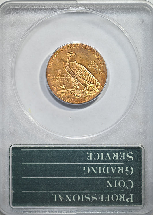 1909-D Indian Head Gold Half Eagle $5 PCGS Rattler AU50 CAC