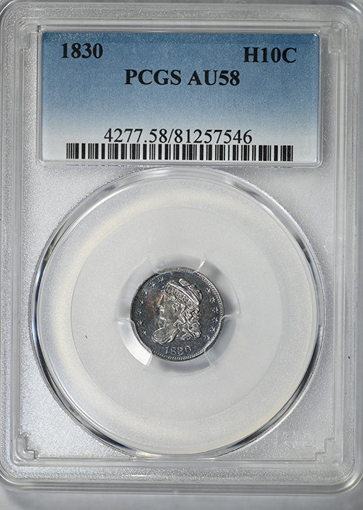 1830 Capped Bust Half Dime H10C PCGS AU58 - TONED!