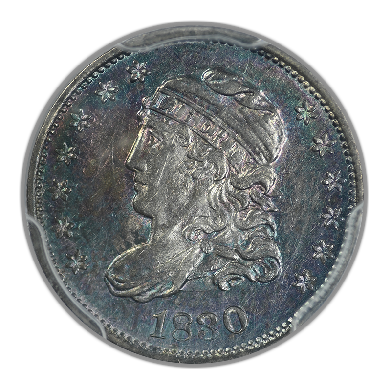 1830 Capped Bust Half Dime H10C PCGS AU58 - TONED!